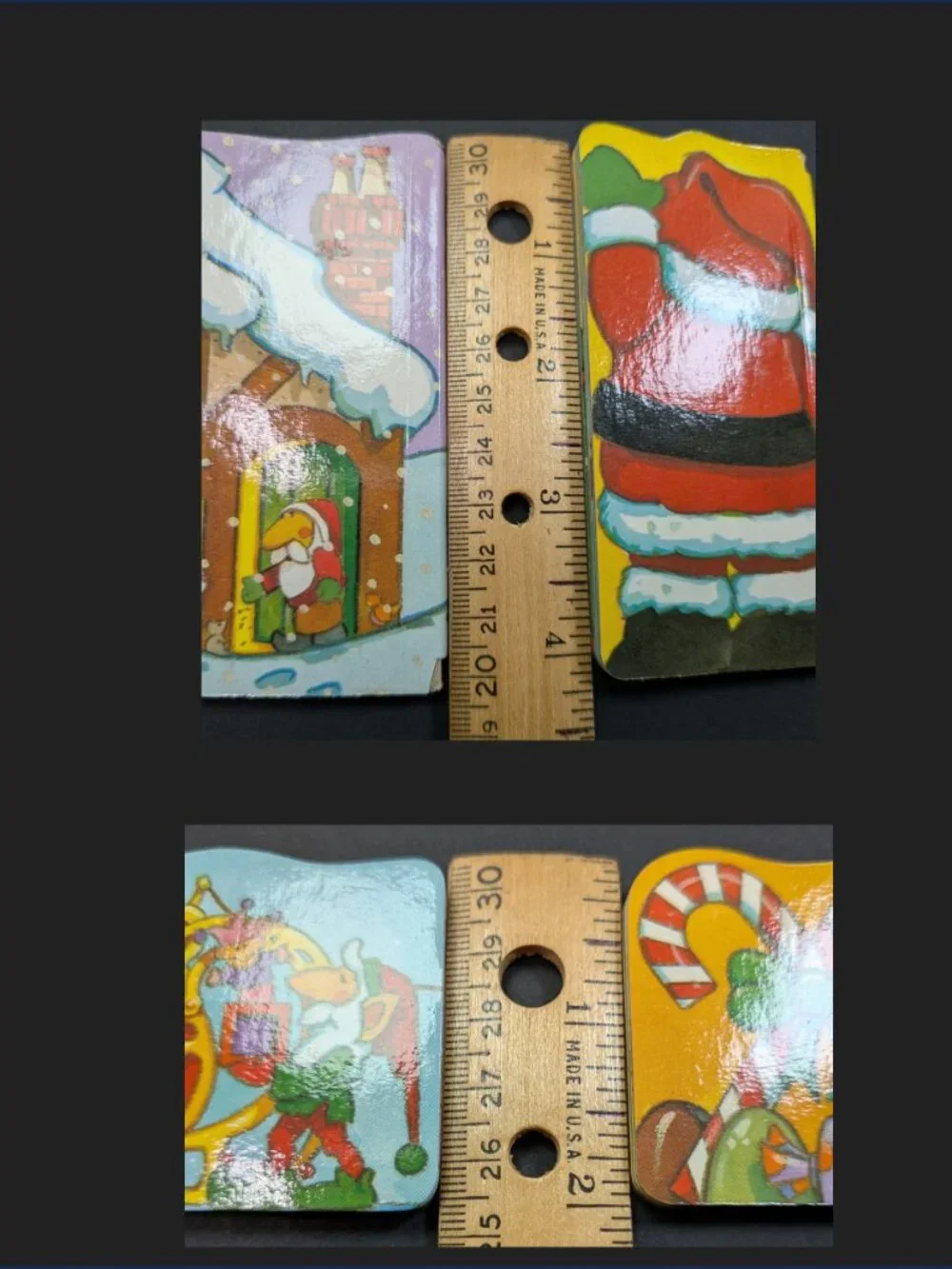 Santa’s Christmas Story Tray 1991, Vintage 22 Mini Board Books Stand Up Decor